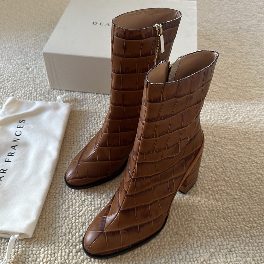 NWT Dear Frances Spirit Boots Brown Croc Laser. Never worn